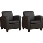 Set van 2 Leren fauteuils Joy - Toledo Caffe (donkerbruin), Nieuw, Ophalen of Verzenden, 50 tot 75 cm, Leer