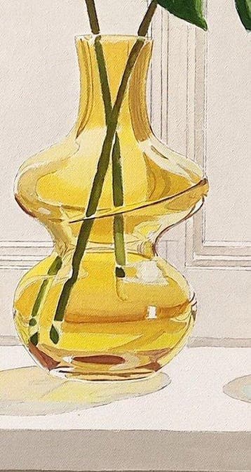 Antonio Perotti - Still Life Vasi in vetro con foglie