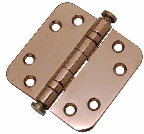 Kogellagerscharnier 7676 mm ronde hoek PVD gepolijst koper, Bricolage & Construction, Serrurerie de bâtiment & Dispositif de fermeture