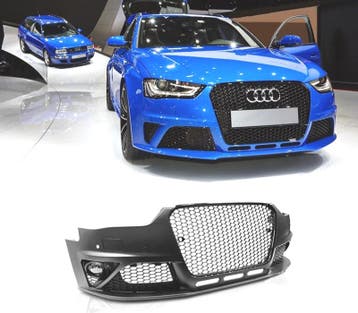 BOUCLIER AVANT AUDI A4 B8 11-15 PDC SRA LOOK RS GRILLE NOIRE, Verzenden