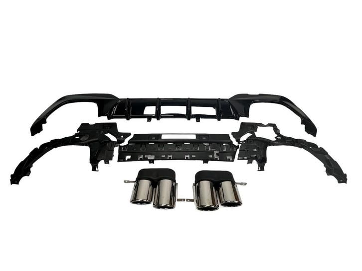 DIFFUSER + UITLAATSTUKKEN (CHROME) GESCHIKT VOOR BMW 3 SERIE, Auto diversen, Auto-accessoires, Verzenden