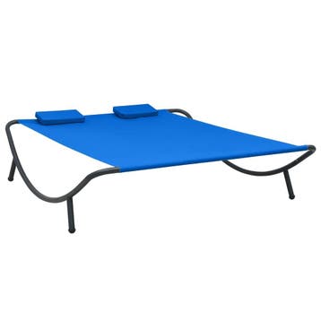 vidaXL Loungebed stof blauw, Verzenden, Nieuw