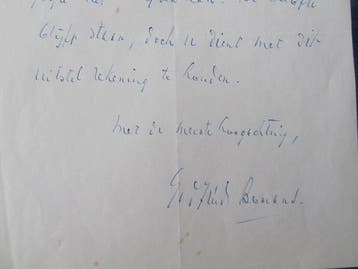 Godfried Bomans - Handgeschreven briefje aan Fernand