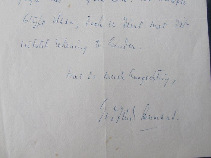Godfried Bomans - Handgeschreven briefje aan Fernand, Antiquités & Art, Antiquités | Livres & Manuscrits