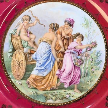 Josef Kuba - Antique Royal Vienna Style - Bord - Porselein
