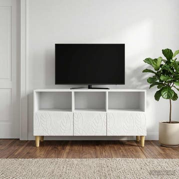 vidaXL TV Kast 102 x 34,5 x 50 cm Hoogglans Wit Bewerkt hout, Verzenden, Nieuw