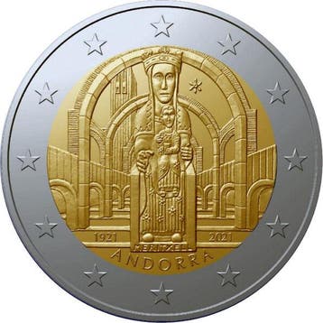 Andorra 2 Euro 2021 GedenkMunt Meritxell Pp in Coincard e..., Postzegels en Munten, Munten | Europa | Euromunten, Verzenden, België