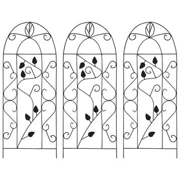 vidaXL Plantenklimrekken 3 st 40x100 cm ijzer zwart, Verzenden, Nieuw