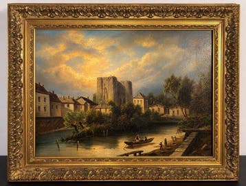 Belgische school (XVIII) - Paysage fluvial znime