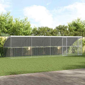 vidaXL Kippenkooi met 2 deuren 4 st zilver 800x200x200cm, Verzenden
