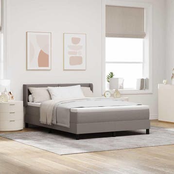 vidaXL Boxspring bed met kussen met hoofdeinde Taupe 200 x, Verzenden, Nieuw