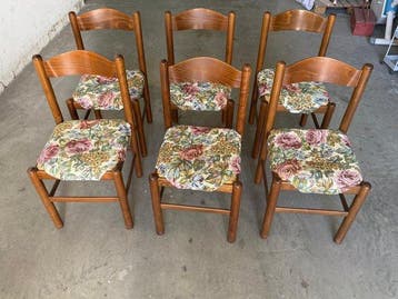 Stoel (6) - Hout, Textiel - Rustieke stoelen