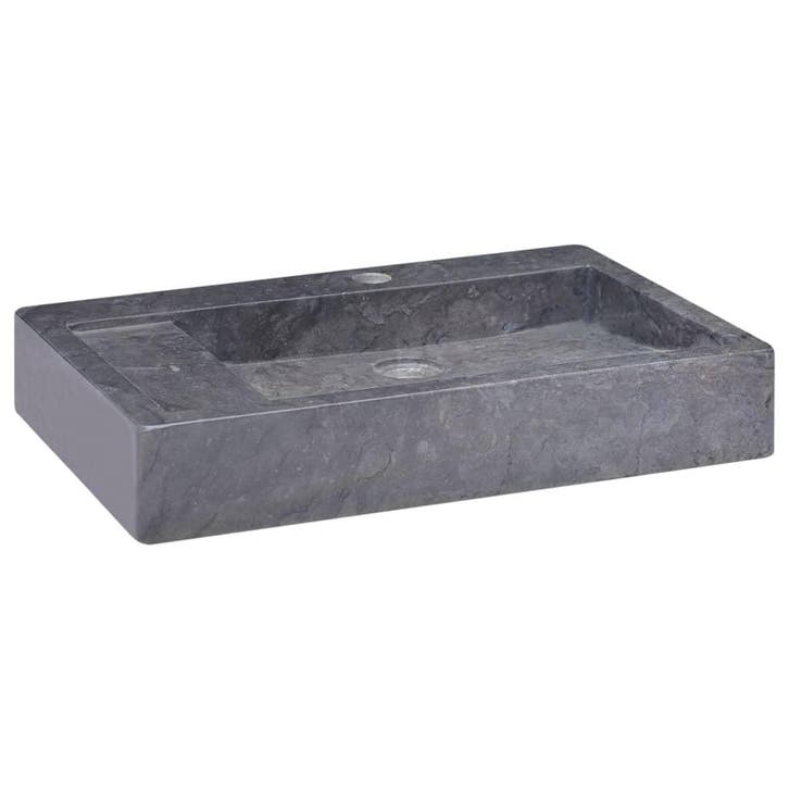 vidaXL Gootsteen 58x39x10 cm marmer zwart, Doe-het-zelf en Bouw, Sanitair, Nieuw, Verzenden