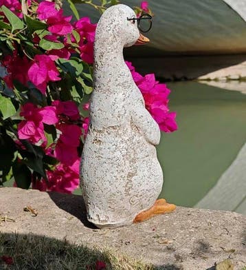 Figure - Duck with glasses - Résine, Peinture