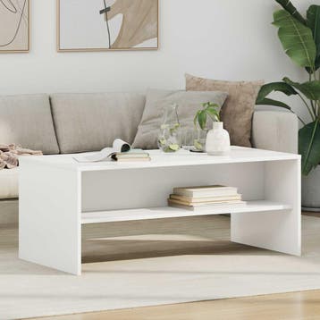 vidaXL Salontafel Wit 100 x 50 x 40 cm Bewerkt hout, Verzenden, Nieuw
