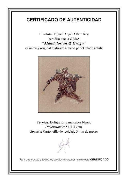 Miguel Angel Alfaro Rey - MANDALORIAN & GROGU, Collections, Cinéma & Télévision