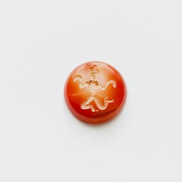 Oud-Khmer Rode Agaat Apsara-godin kraal cabochon intaglio -