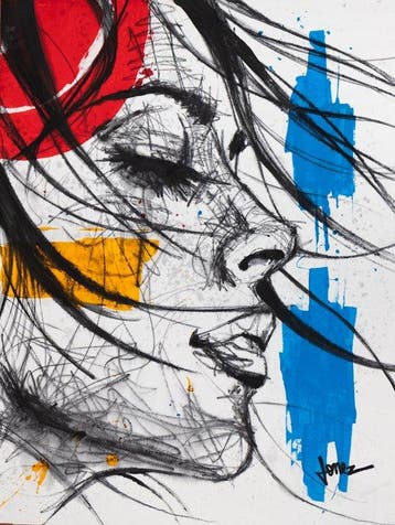 Claudia Fer.Lo - Scarlet Dream - Acrylic on canvas 105 x 80