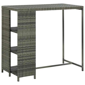 vidaXL Bartafel met opbergrek 120x60x110 cm poly rattan, Huis en Inrichting, Verzenden, Nieuw