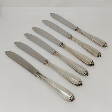Ensemble de couteaux de table (6) - Argent 800, Antiquités & Art