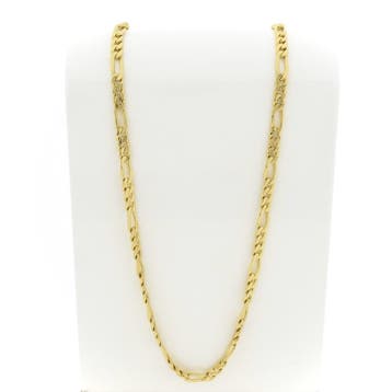 Lange gouden Figaro schakelketting, Ophalen of Verzenden
