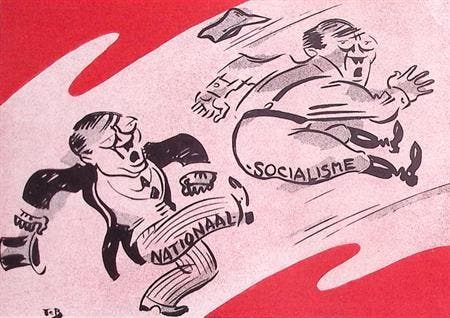 Spotprent over de staatsgreep van Adolf Hitler (lijst optie), Antiquités & Art, Art | Lithographies & Sérigraphies, Envoi