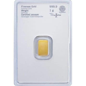 1 gram - Goud .999 - Heraeus, Germany (Zonder minimumprijs)