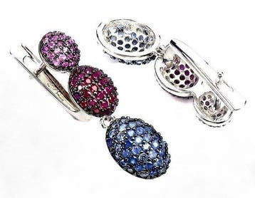 Sans prix de réserve - Boucles doreilles Or blanc plaqué,, Handtassen en Accessoires, Oorbellen, Nieuw