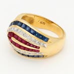 Bague - 18 carats Or jaune Diamant (Naturelle) - Rubis,, Bijoux, Sacs & Beauté, Bagues