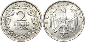 2 Reichsmark 1925 Kleinmunten, Verzenden
