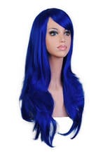 Luxe Lange Donkerblauwe Pruik Zeemeermin Mermaid Donkerblauw, Ophalen of Verzenden, Nieuw