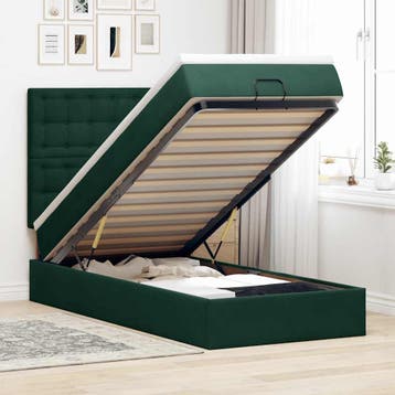 vidaXL Ottoman bed met matrassen 90x190cm fluweel, Verzenden, Nieuw