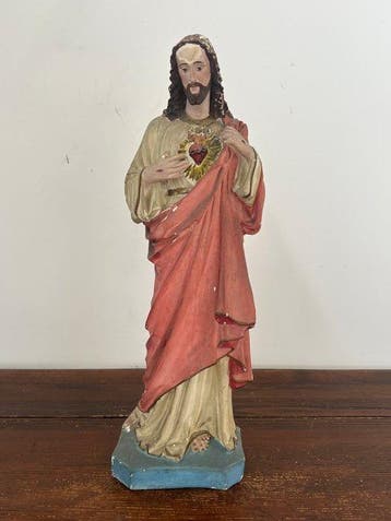 sculptuur, Sacro Cuore di Gesù - 74 cm - Gips