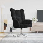 vidaXL Relaxstoel fluweel zwart, Verzenden