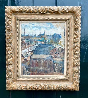 Isaac Israels (1865-1934) - Stadsgezicht Delft, Antiquités & Art