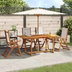 vidaXL 5-delige Tuinset massief acaciahout en textileen, Verzenden, Nieuw, Tuinset