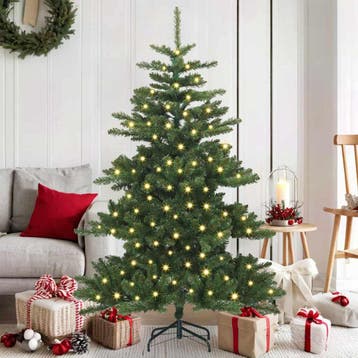 vidaXL Kunstmatige Hinged Kerstboom Groen 150 cm PVC en, Verzenden, Nieuw