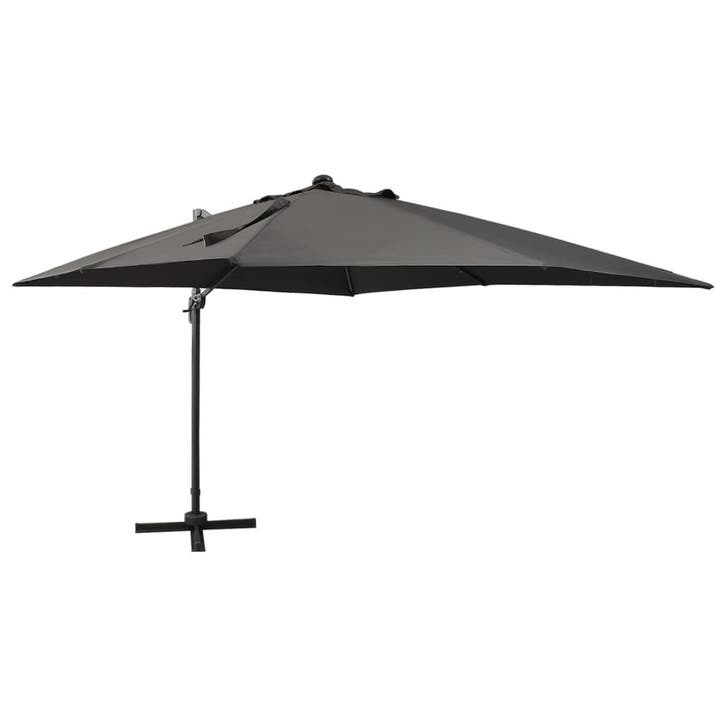 vidaXL Zweefparasol met paal en LED-verlichting 300 cm, Tuin en Terras, Parasols, Nieuw, Verzenden