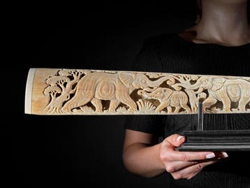 SANS RÉSERVE - Grand rostre despadon finement sculpté sur, Antiquités & Art