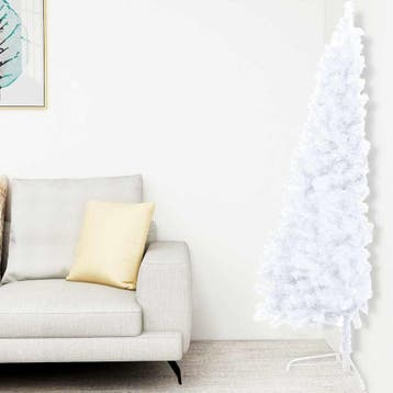 vidaXL Kunstkerstboom met verlichting en kerstballen half, Diversen, Verzenden, Nieuw