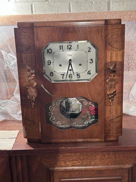 Klok - Hout - 1950-1960 - Carillon ODO, Antiek en Kunst, Curiosa en Brocante