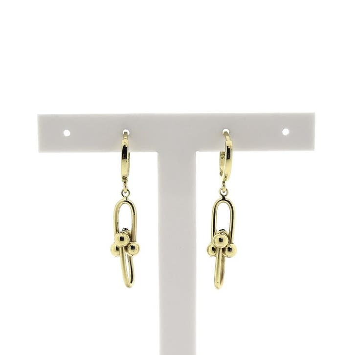 Gouden schakel oorbellen, Bijoux, Sacs & Beauté, Boucles d'oreilles, Enlèvement ou Envoi