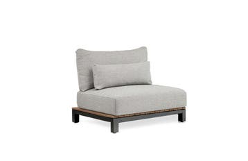 Suns Evora eenzitter antraciet frame/teak met soft grey