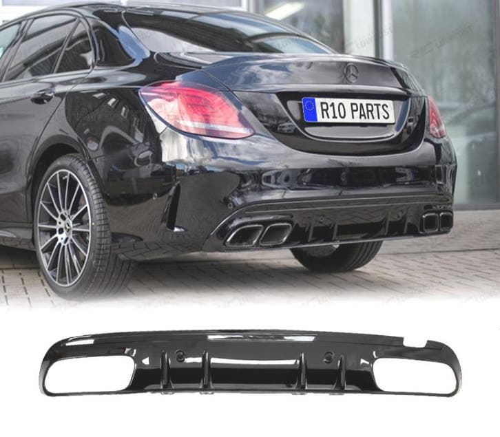 Diffuseur Pour Mercedes W205 Berline Amg 14- Look C63 Noir, Autos : Pièces & Accessoires, Carrosserie & Tôlerie, Envoi