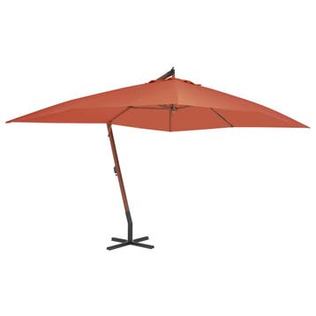 vidaXL Zweefparasol met houten paal 400x300 cm, Verzenden, Nieuw