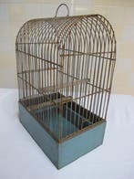 Art Deco Vogelkooi - Metaal en hout - Vintage ranke