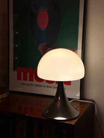 Lampe de table - Verre, Chrome - L’ère spatiale du Bauhaus, Antiek en Kunst