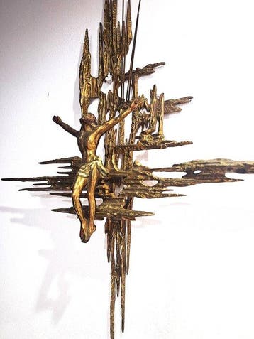 Crucifix - Verguld brons - 1970-1980 - Geïnspireerd door