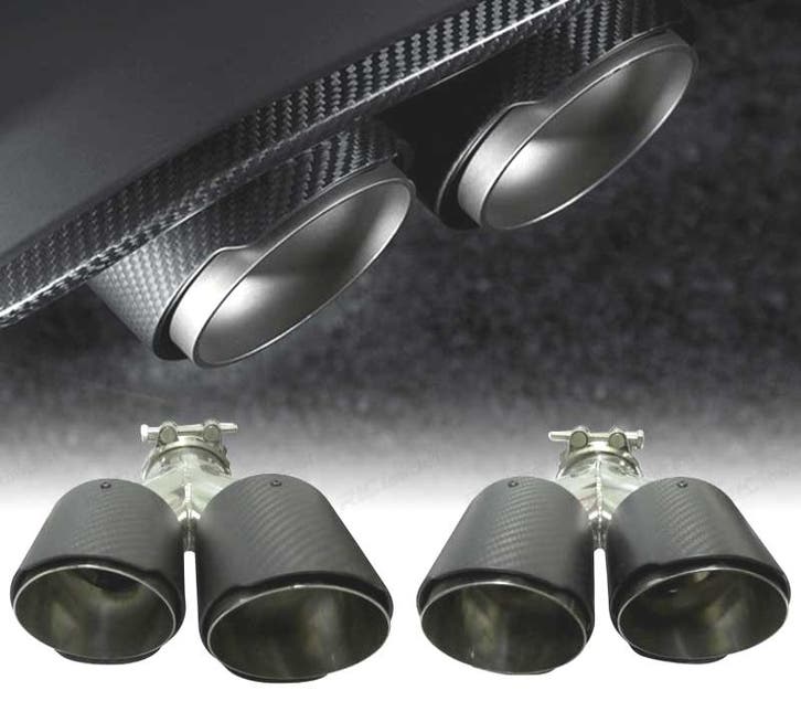 KIT EMBOUTS DÉCHAPPEMENT CARBONE DOUBLE, Autos : Pièces & Accessoires, Systèmes d'échappement, Envoi