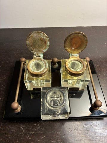 Zonder minimumprijs - Bureauset - Glas, Messing, Nieuw